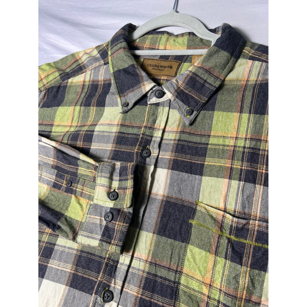 Clearwater Outfitters Mens XXL Woodbine Green Plaid Flannel Shirt PVM6035